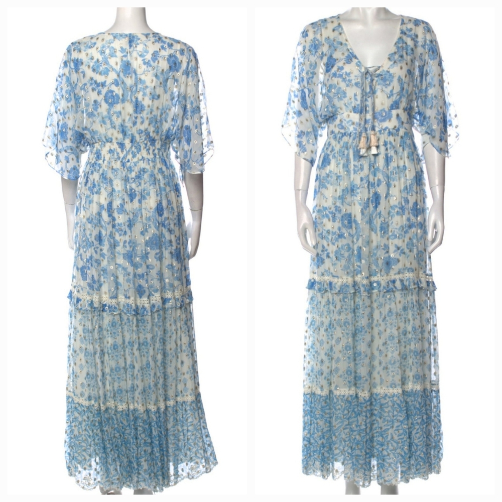 NWT Hemant and Nandita Calee Tiered Maxi dress Size Medium